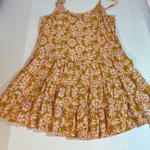 Wild Fable Yellow and Orange Floral Rayon Spaghetti Strap Sundress Size Small, R - Picture 9 of 13